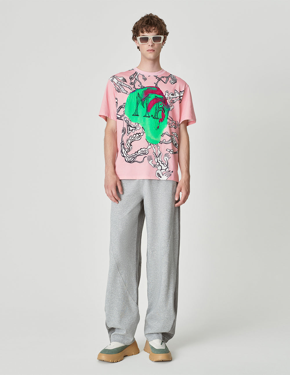 Couple's Around The Planet Printed Cotton T-Shirt