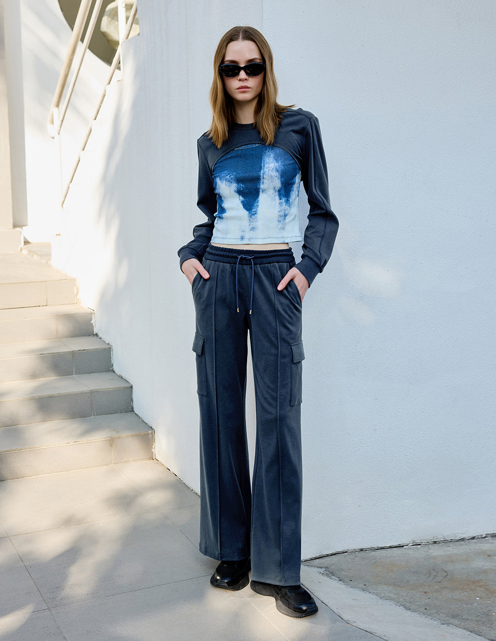 Women's Sporty Layered Cropped Tops