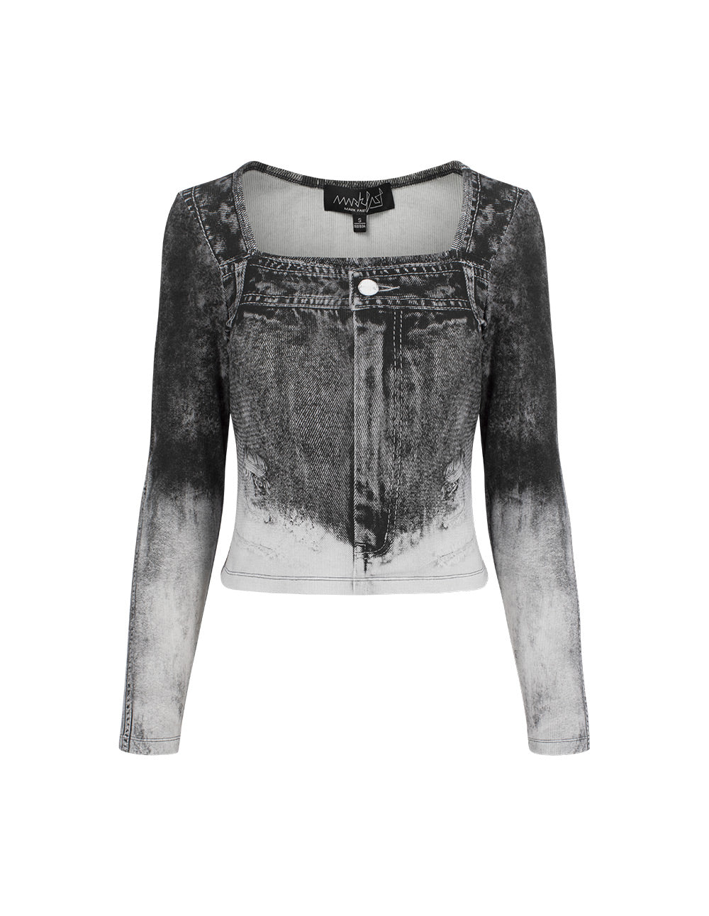 Women's Washed Yunrou Knitted Denim Top