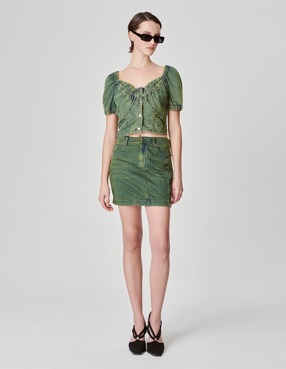 Women's Dyed Washed Denim Hip Skirt