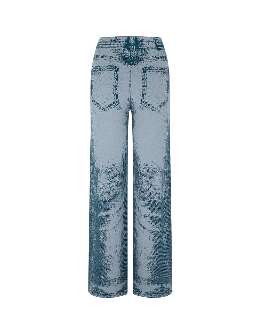 Denim Print Series Denim Blue Knitted Trousers
