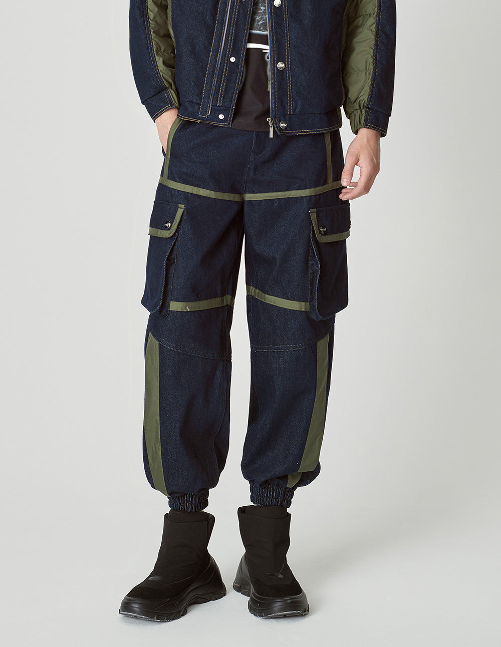 Men's Quilted Patchwork Washed Jeans