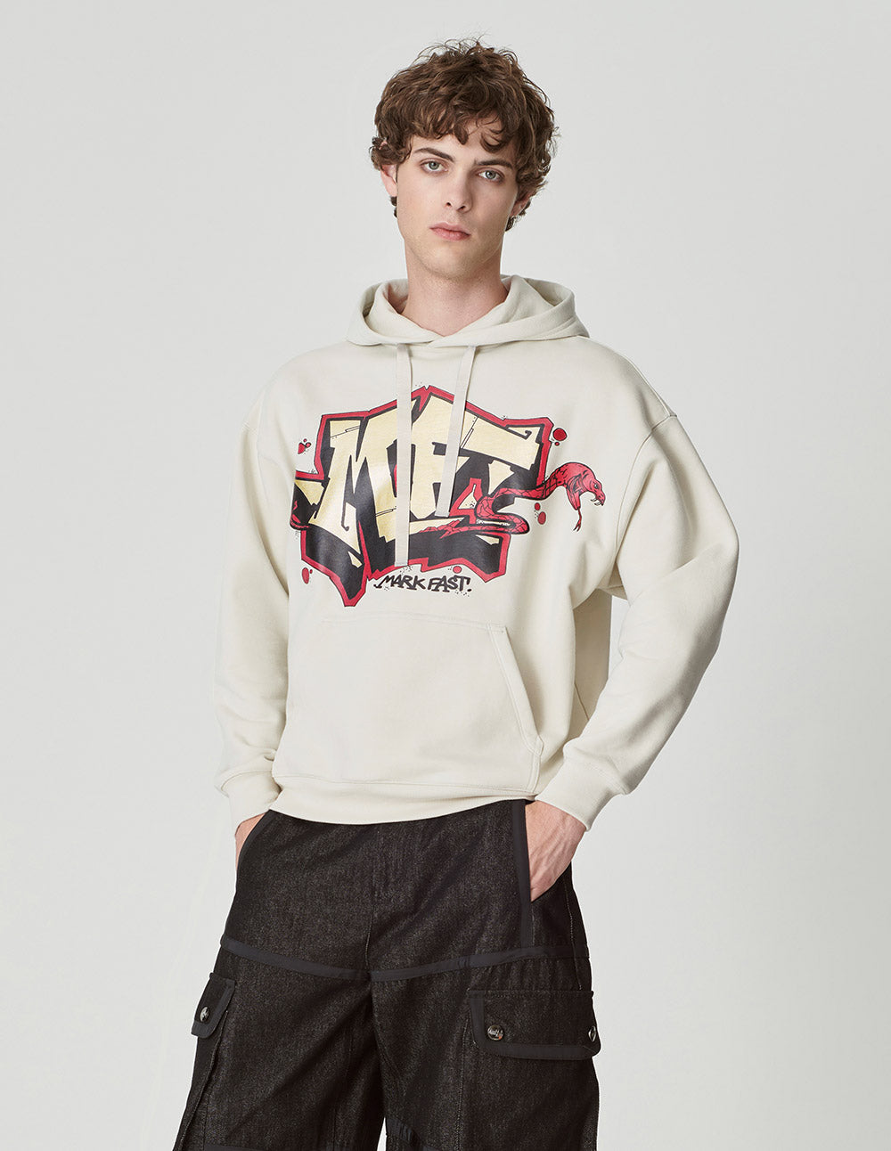 Graffiti Cotton Hooded Sweatshirt