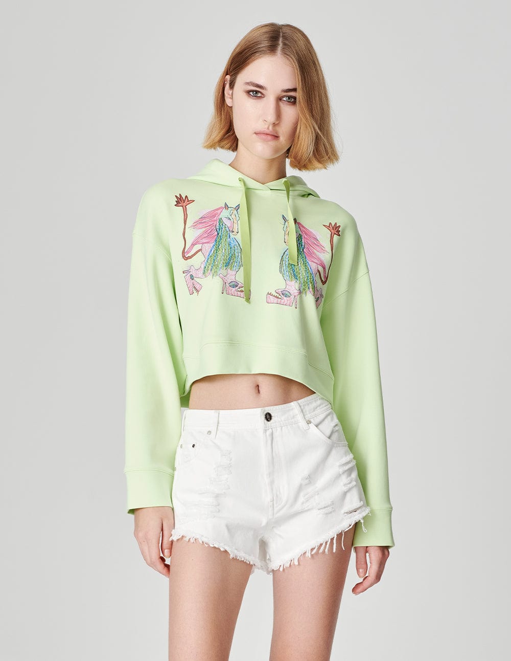 White Washed Ripped Denim Shorts