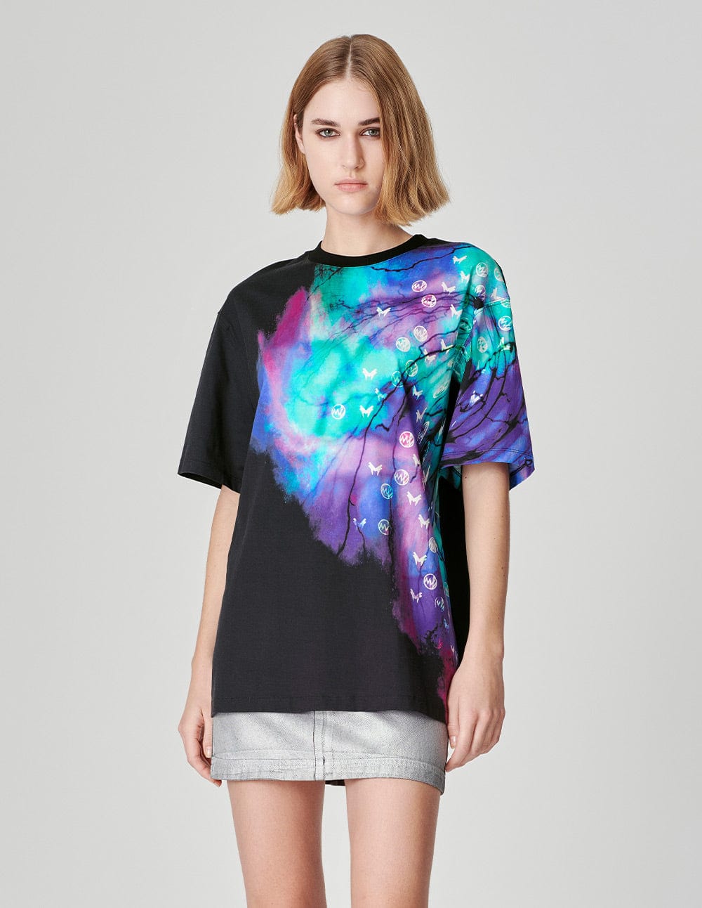 Unisex Starry Sky Logo Printed T-Shirt