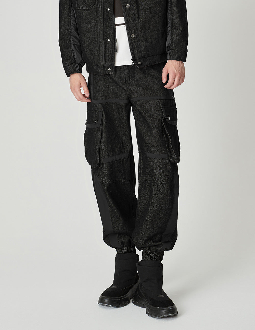 Men's Quilted Patchwork Washed Jeans