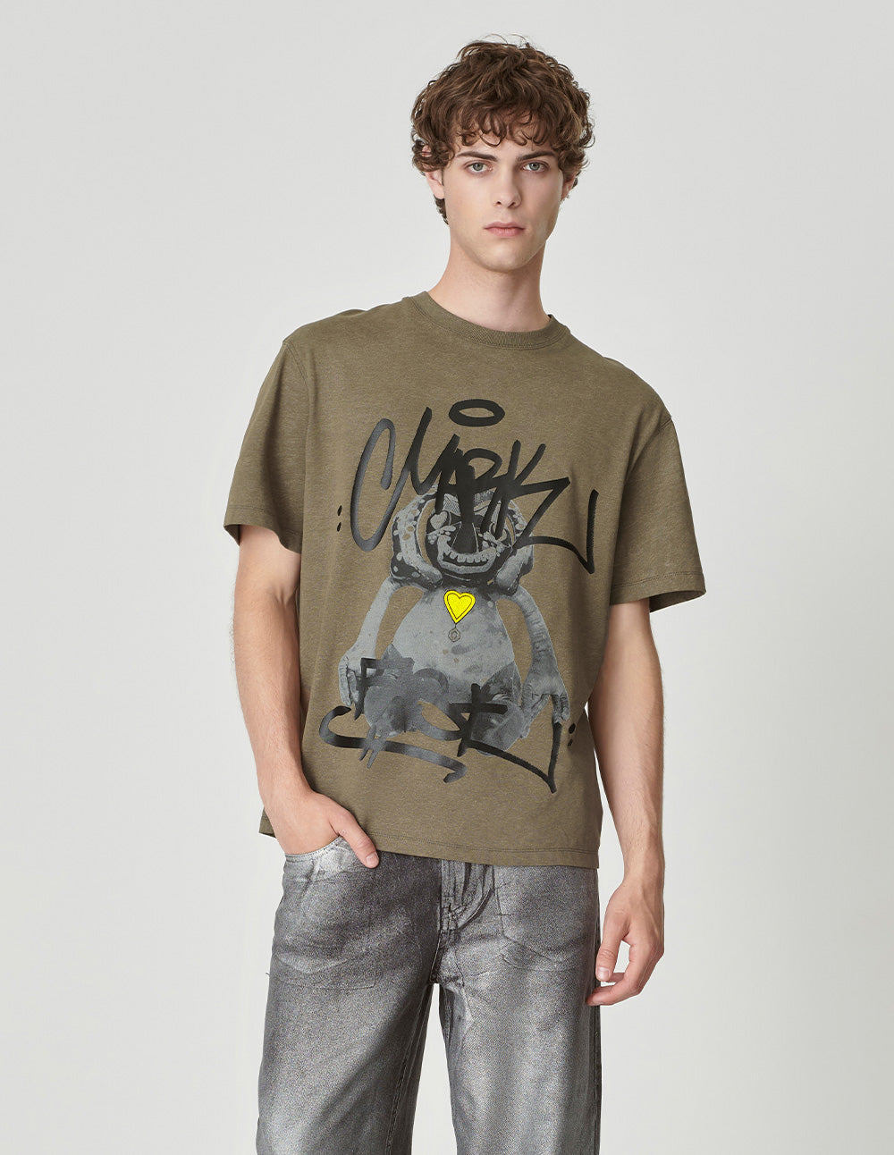 Couple Style T-Shirt With Troublesome Little Monster Print