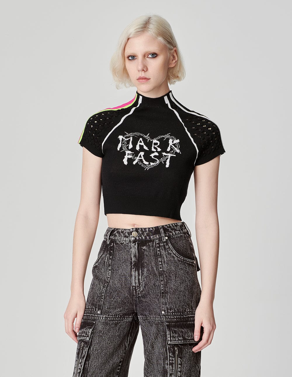 Jacquard Hollow Sleeve Sweater