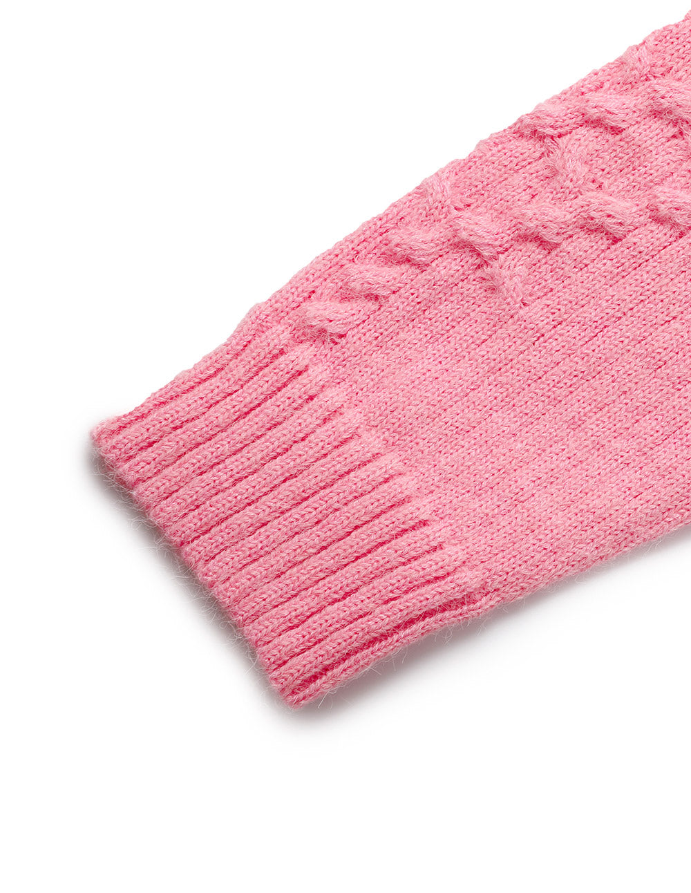 Women's Pink Textured Knitted Pullover