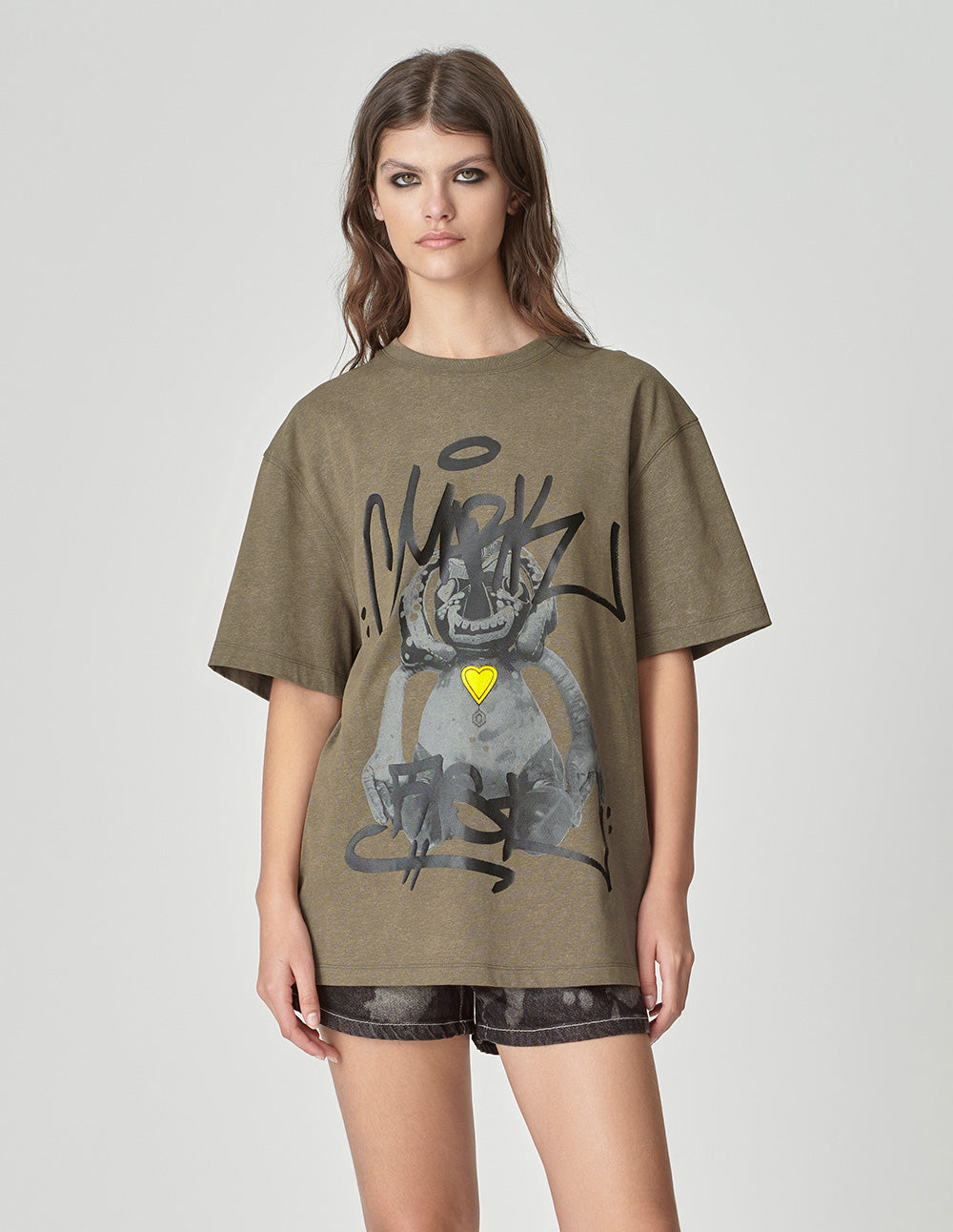 Couple Style T-Shirt With Troublesome Little Monster Print
