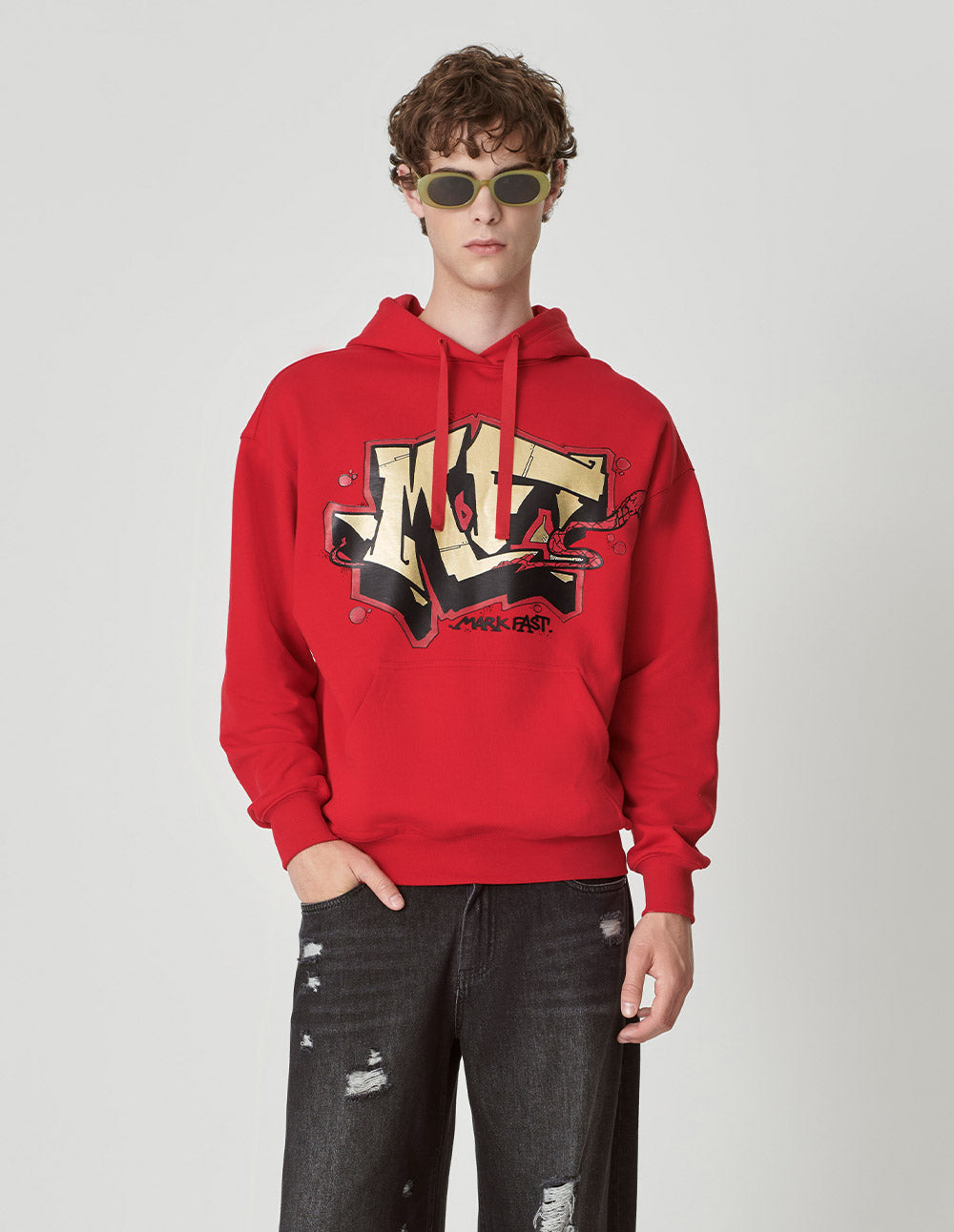 Printed Cotton Hooded Sweatshirt