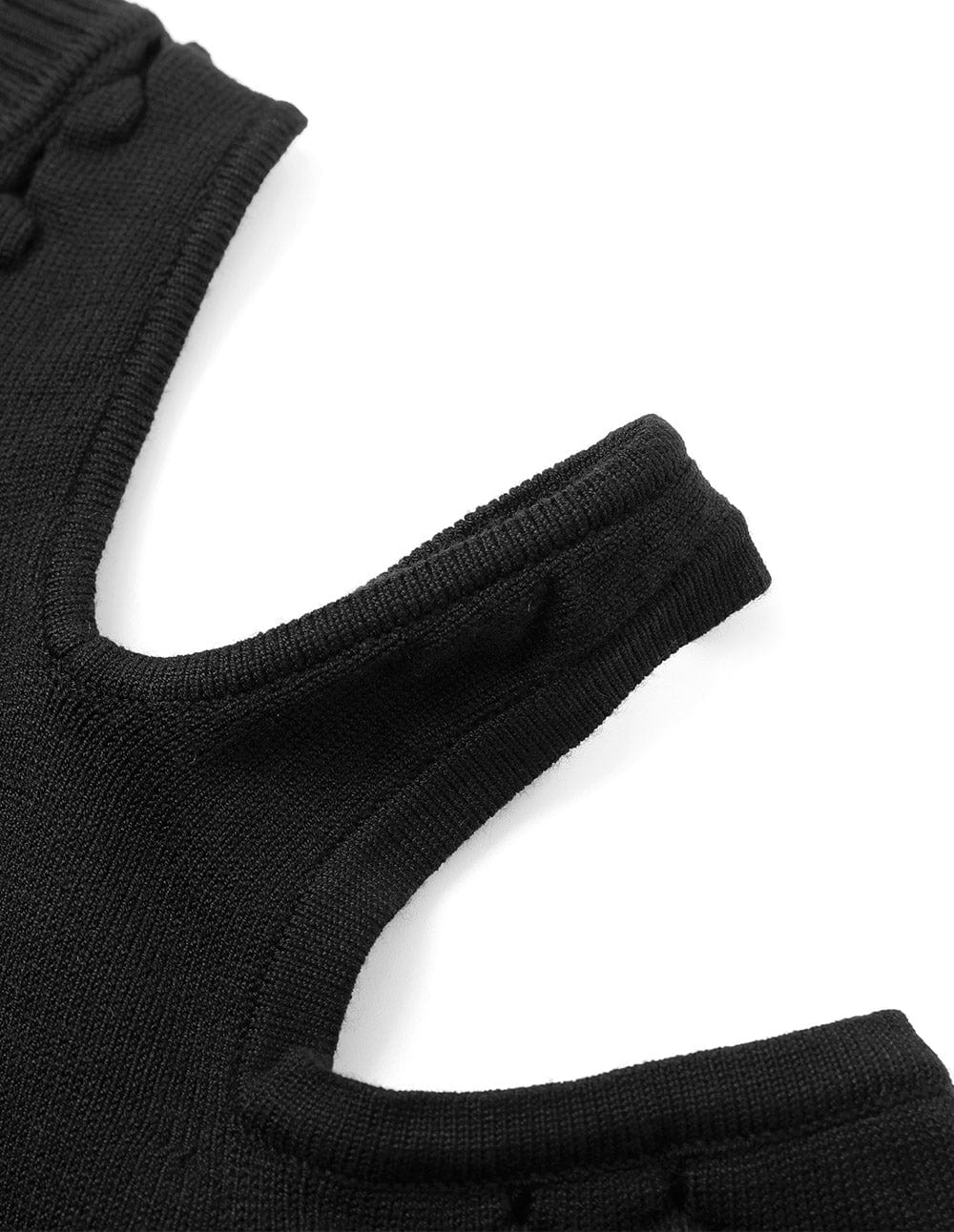 Women's Black Hollow Off Shoulder Knitted Pullover