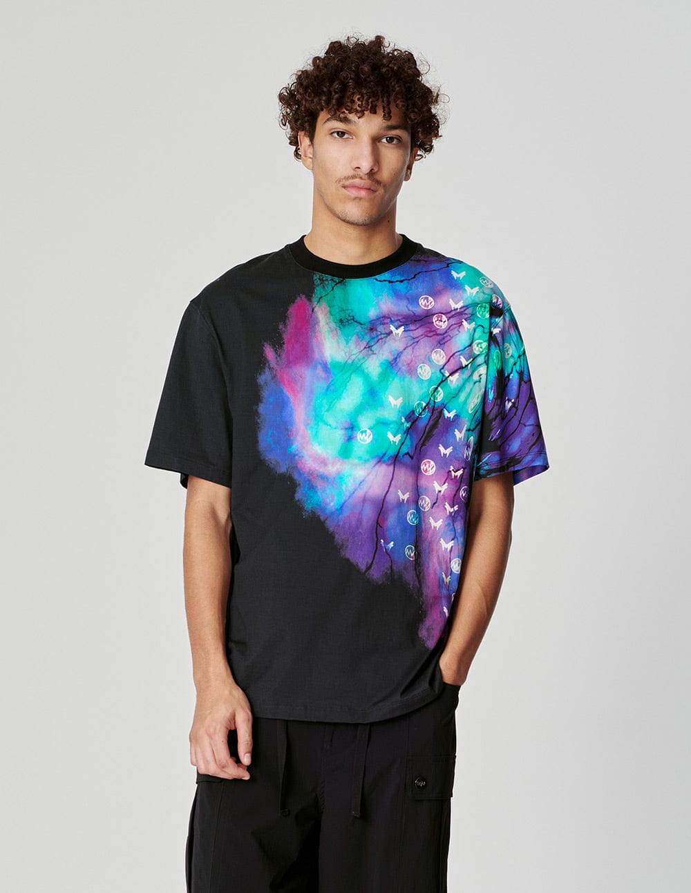 Unisex Starry Sky Logo Printed T-Shirt