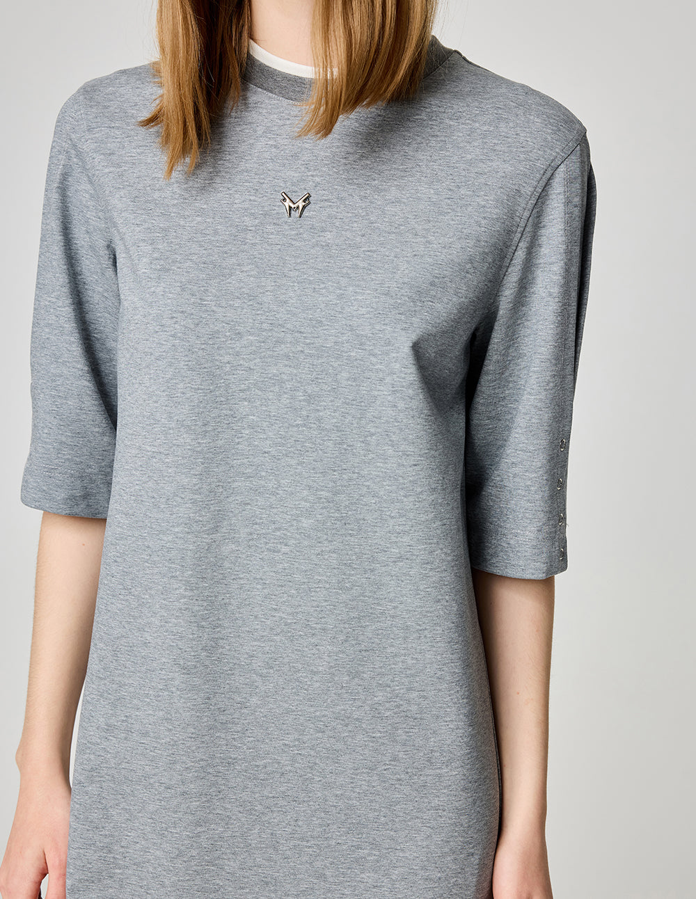 Women's air cotton simple contrasting edge T-shirt dress