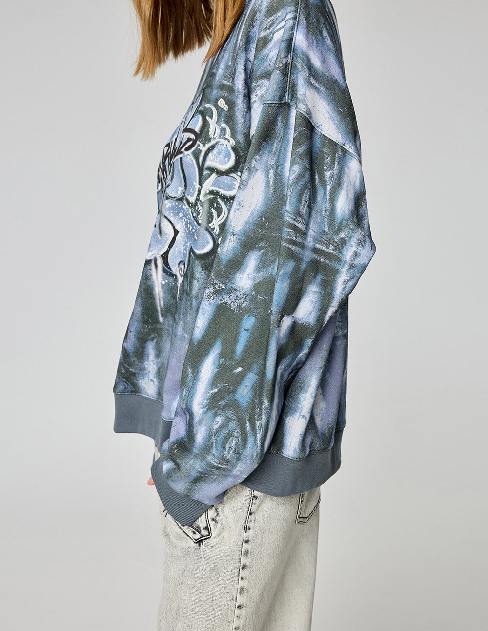 Couple Style Abstract Printed Cotton Loose Sweatshirt