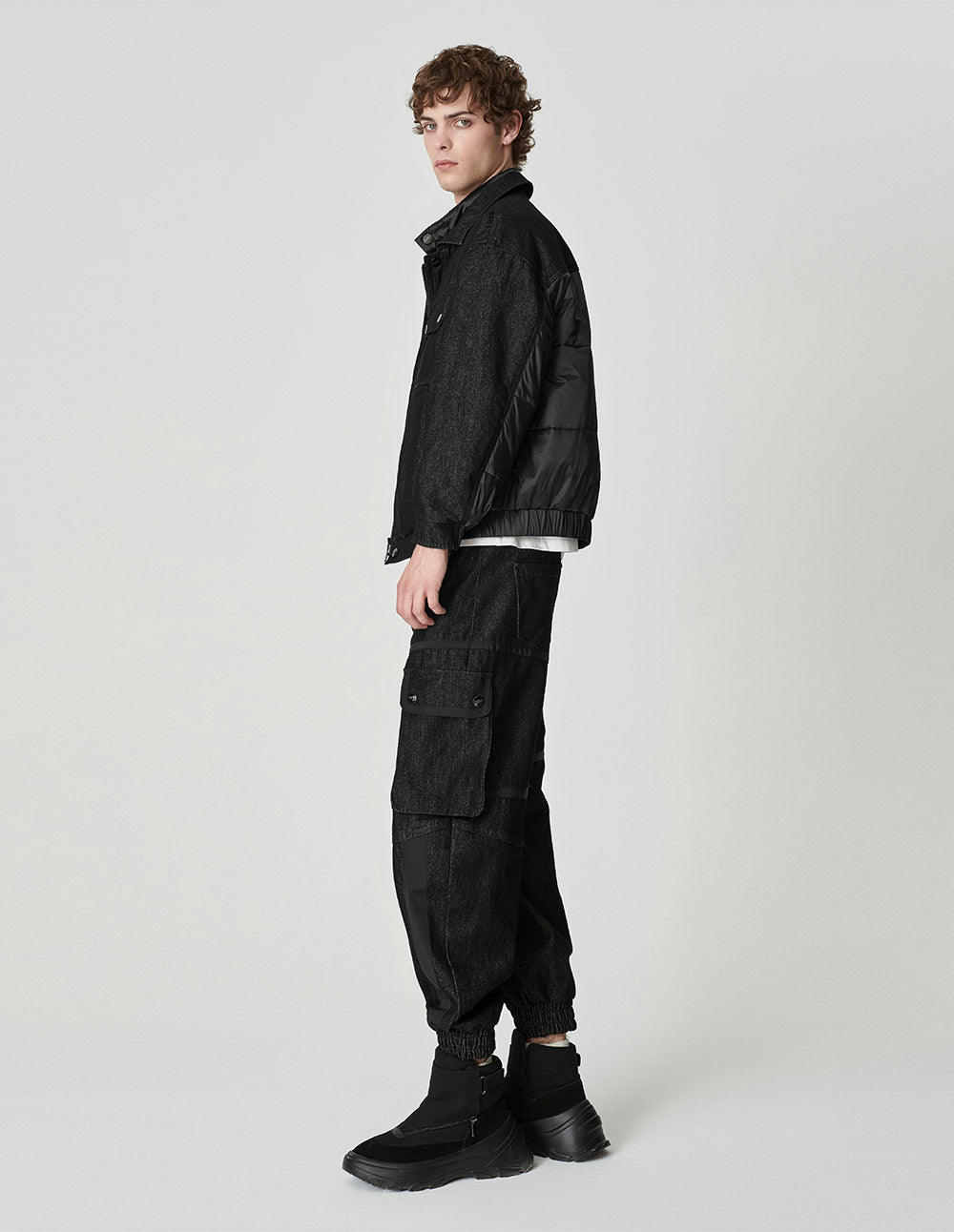 Men's Quilted Patchwork Washed Jeans