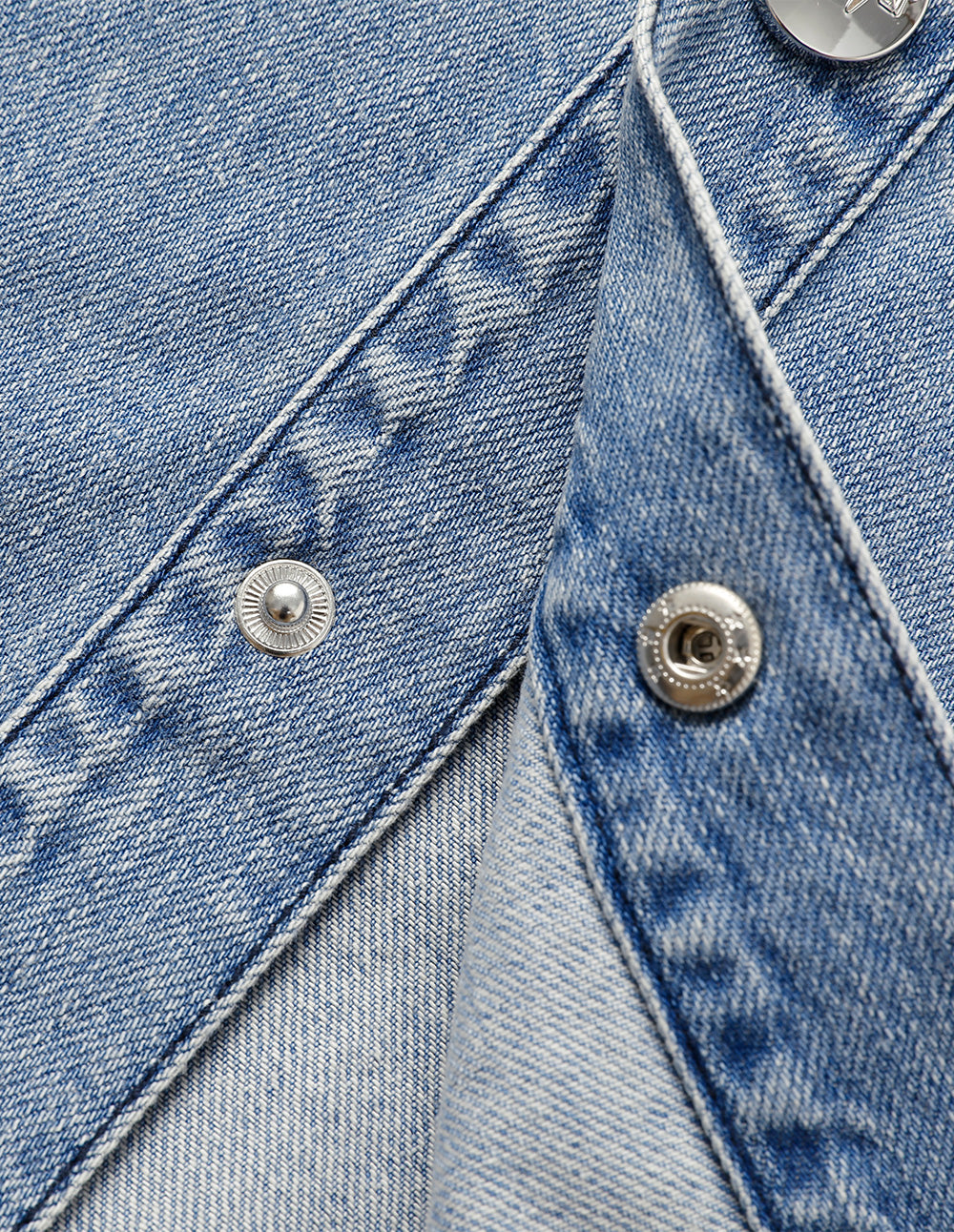 Couple Style Patch Embroidered Ripped Denim Shirt