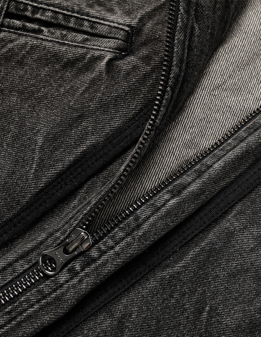 Ladies Washed Denim Baseball Jacket