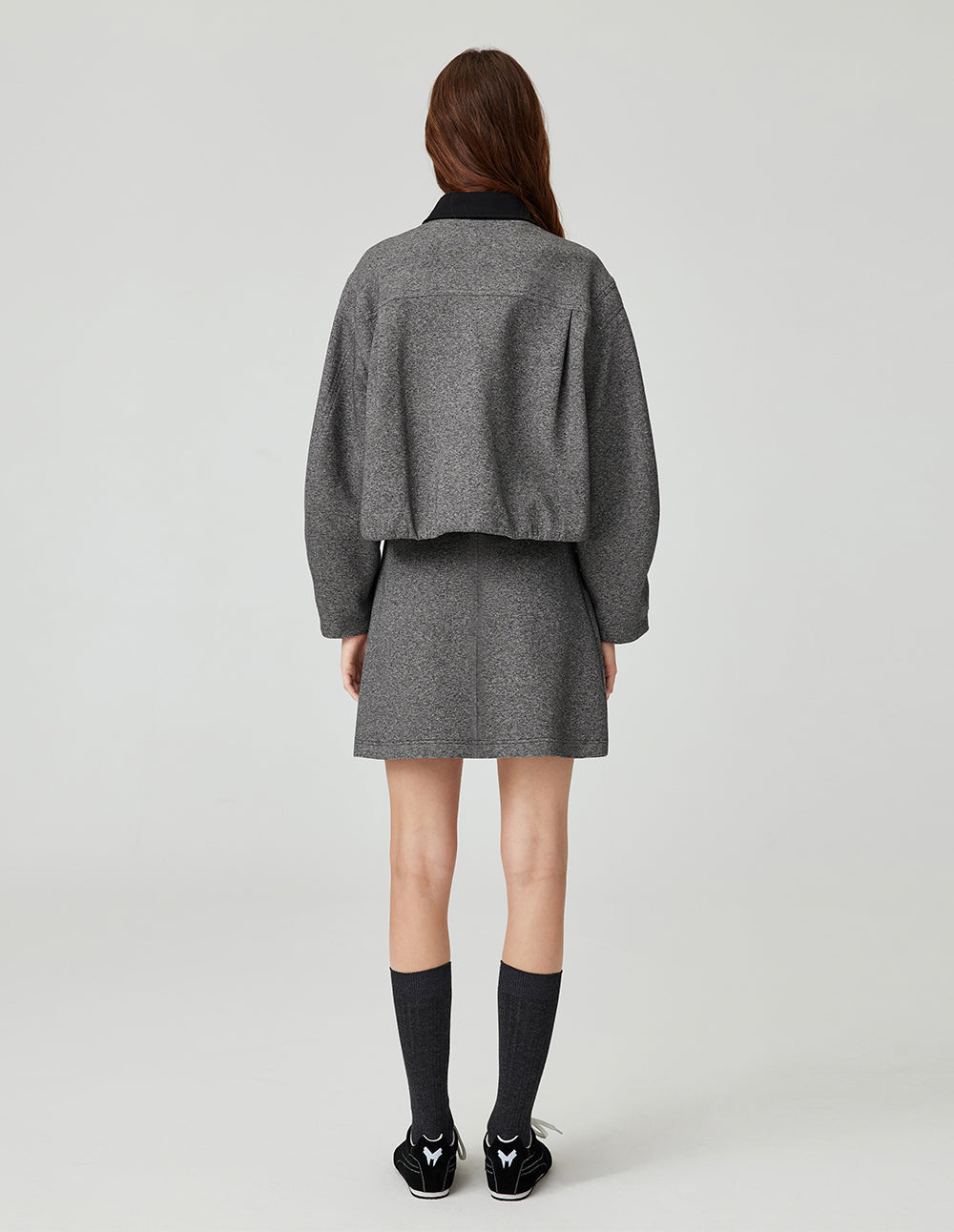 MF contrast lapel stitching loose slim jacket