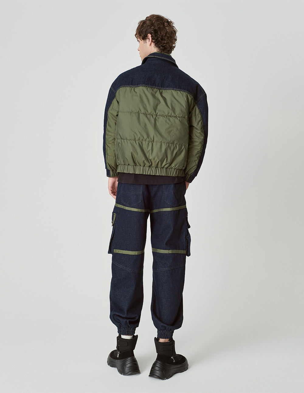 Men's Quilted Patchwork Washed Jeans