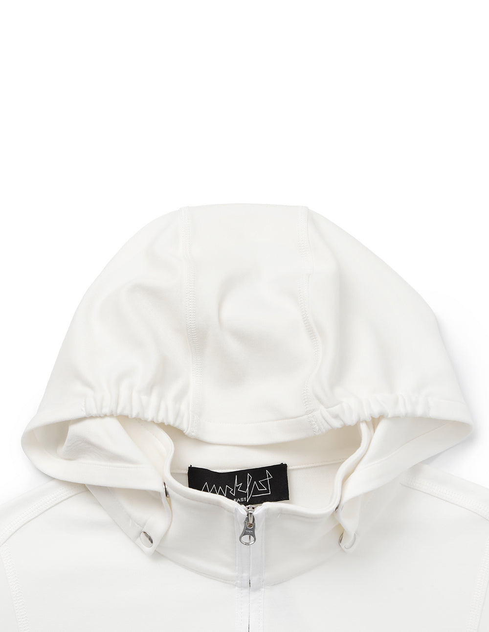 Women's White Turtleneck Zipper Casual Jacket