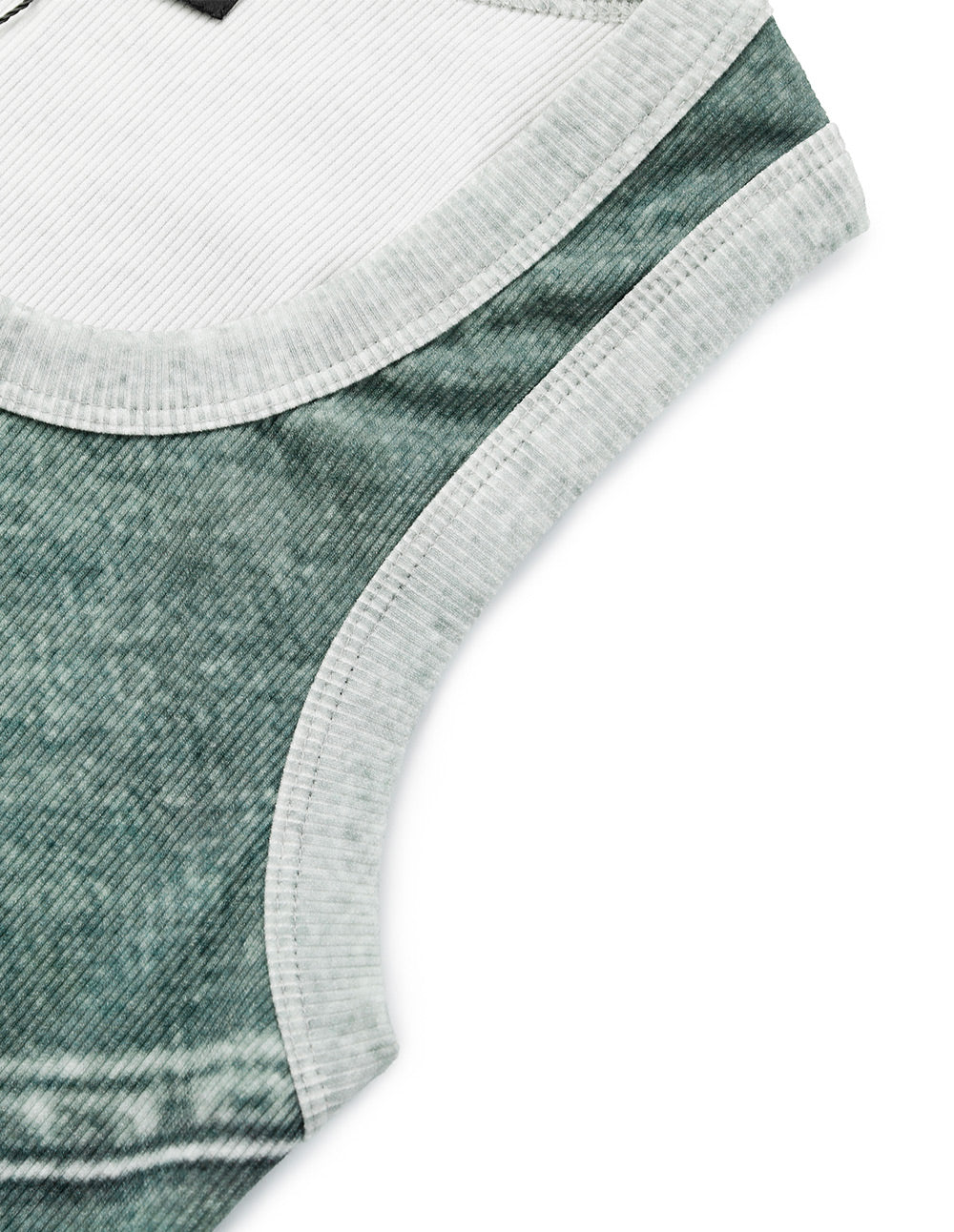 Women's Faux Denim Color Block Printed Tank Top