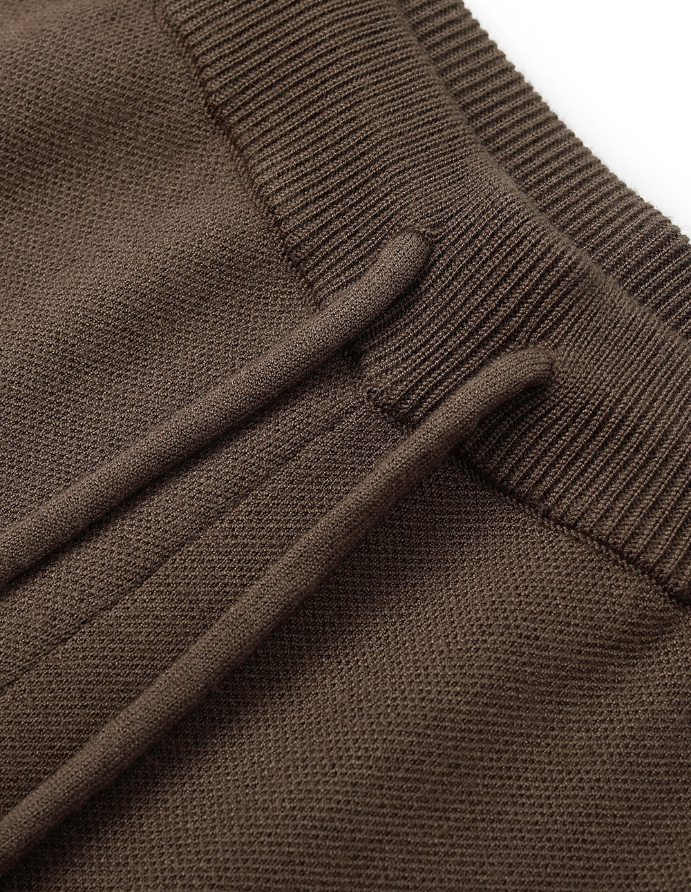 MF side stripe elastic waist tie straight-leg knit trousers