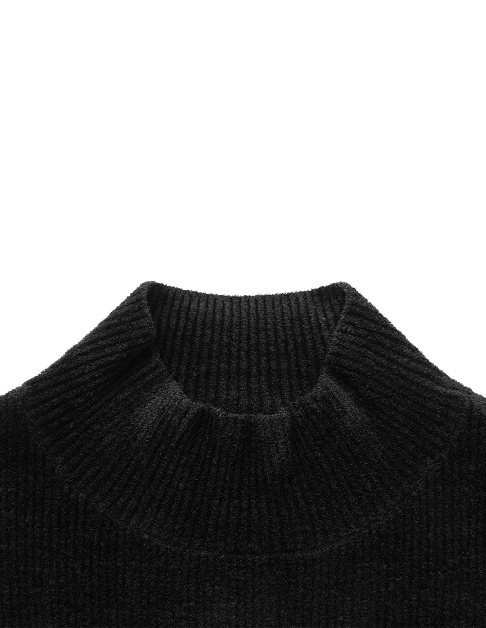 Women's Black Ribbed Knit Jumper