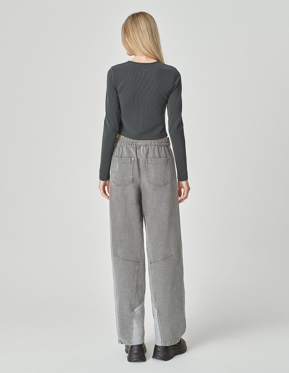 Ladies Simple Dark Gray Zipper Top