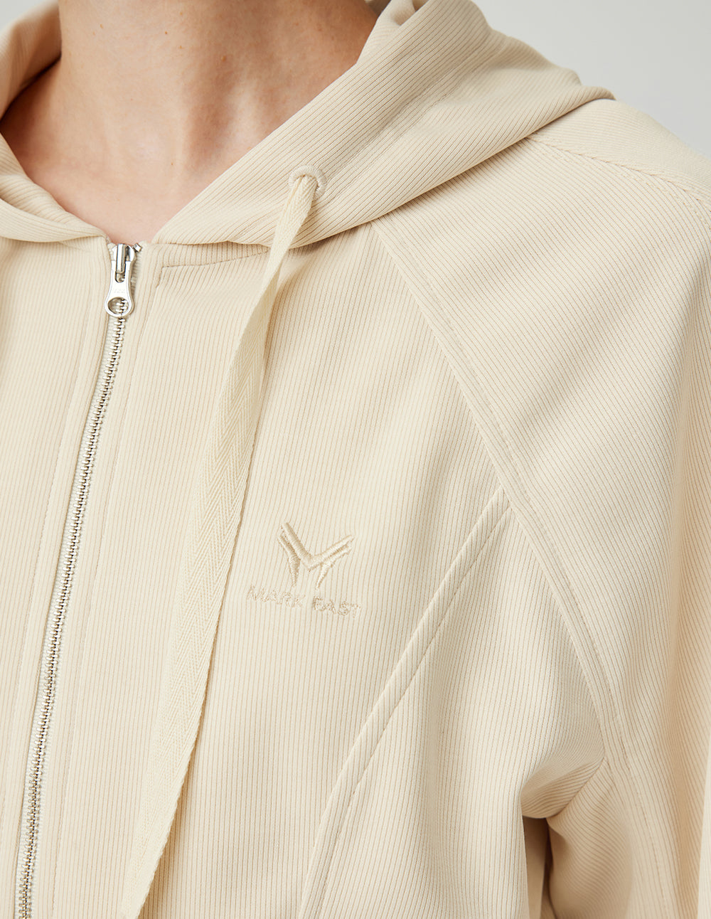 MF versatile slim basic hooded lace-up sweatshirt jacket