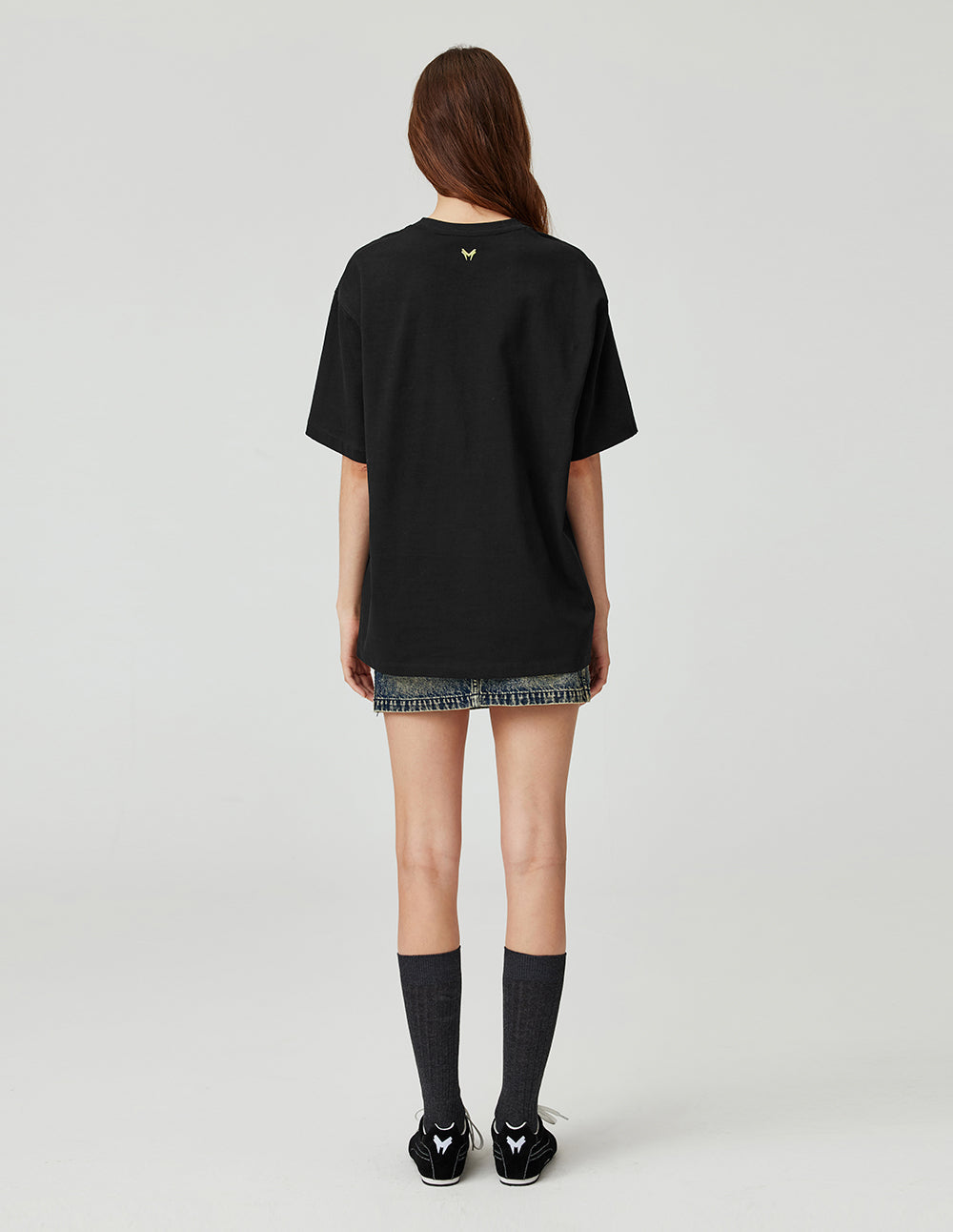 MF Threaded Small Round Neck Film Monster Print Loose Cotton T-Shirt