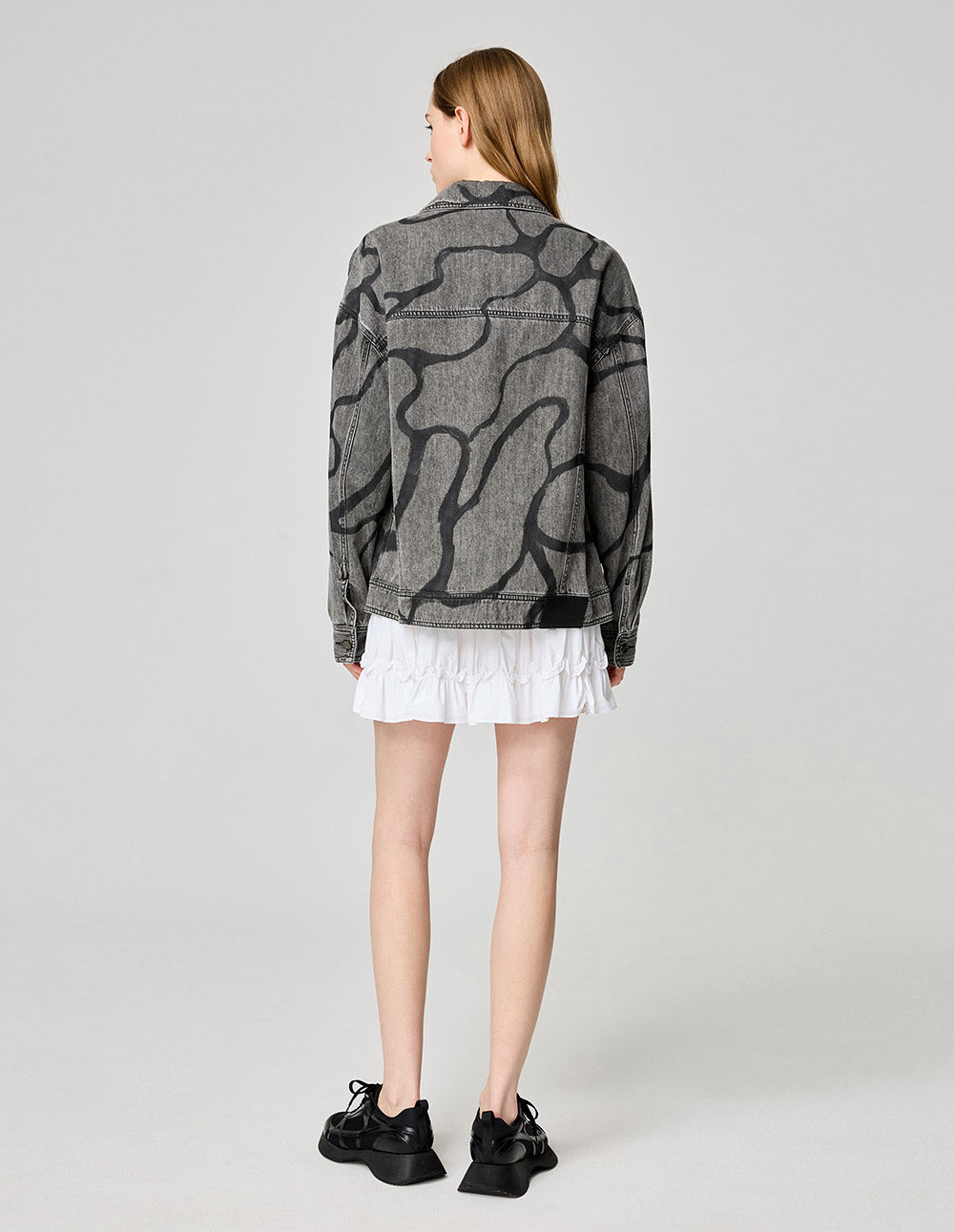 Couple Style Washed Wavy Denim Jacket