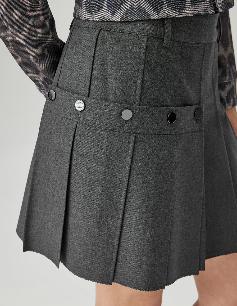 MF neat college style A-line pleated skirt