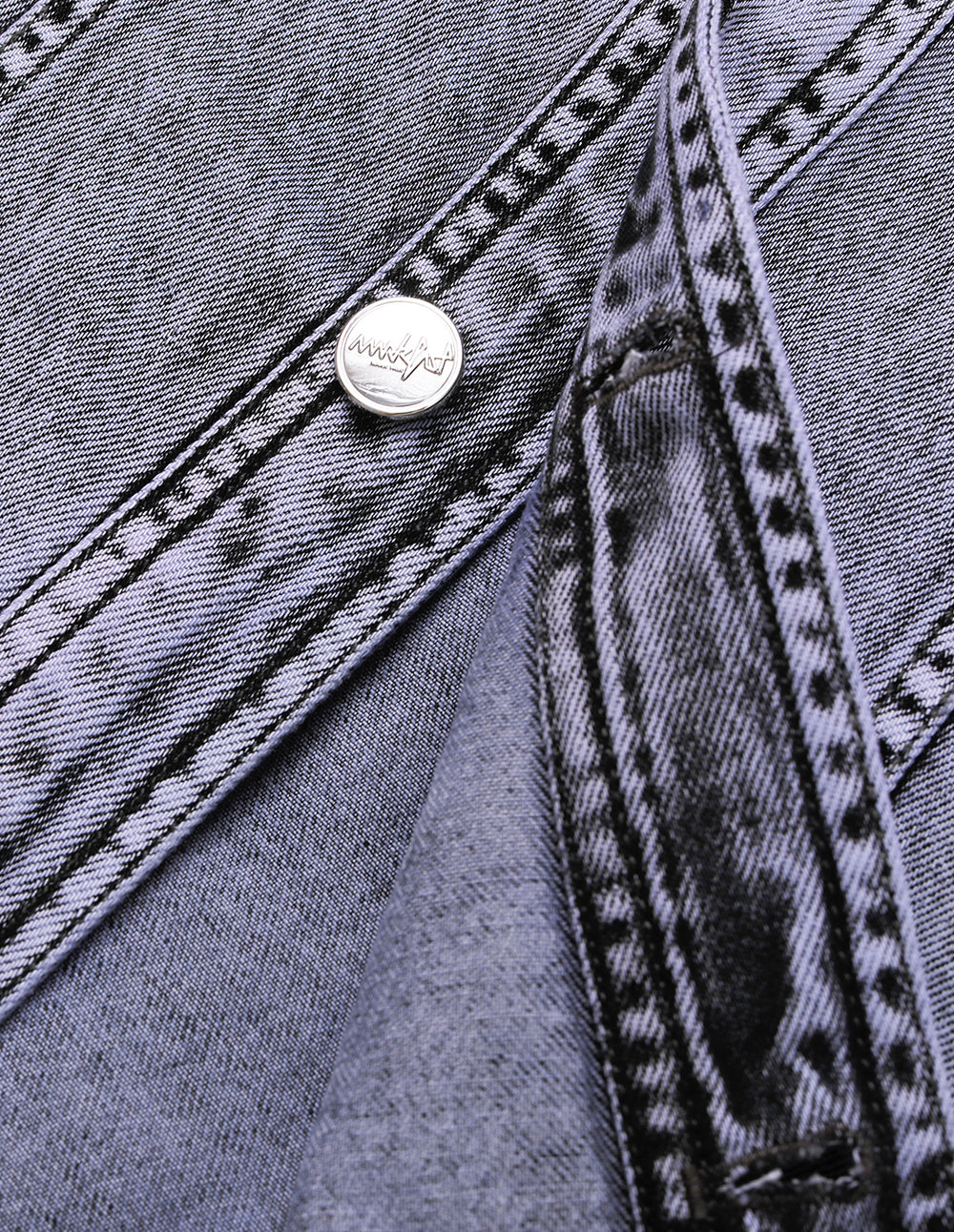 MF Iris Purple Lapel Washed Denim Jacket