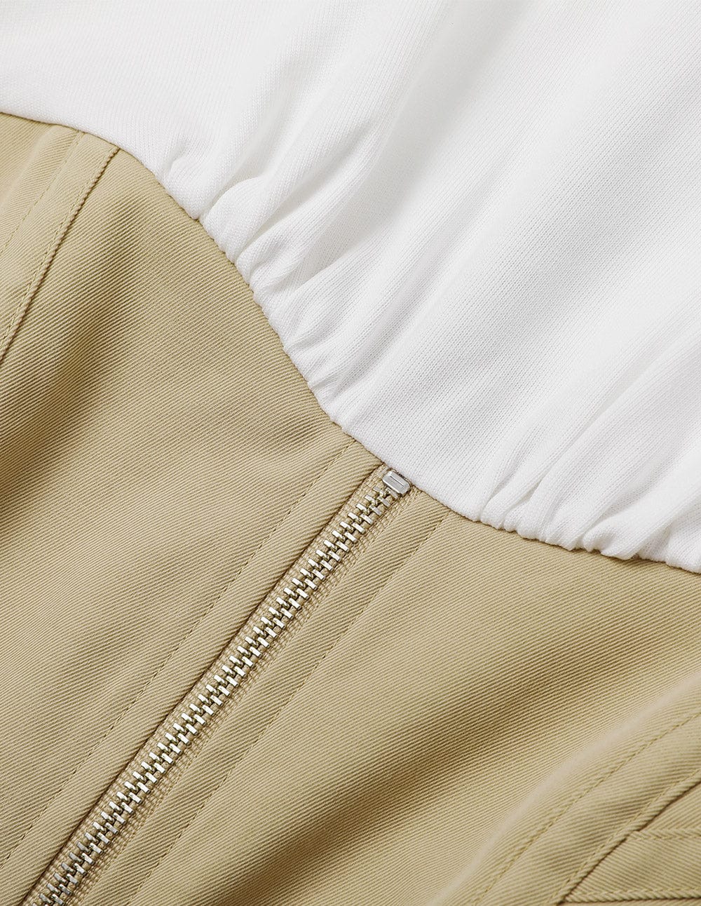 Women's Apricot Patchwork Fake Two-Piece Crop Top