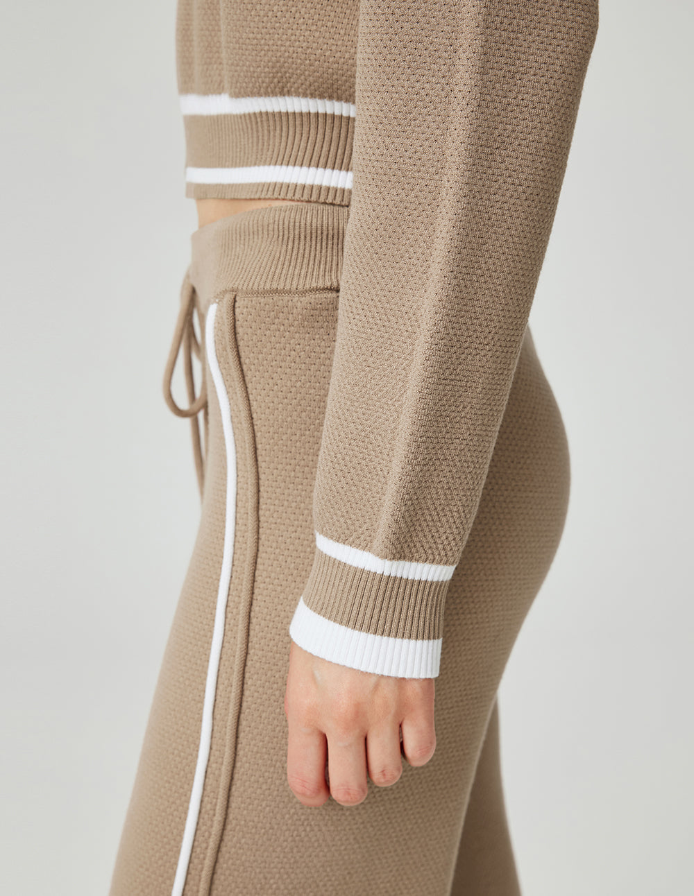 MF comfortable and versatile slim elastic drawstring loose straight knit wide-leg pants