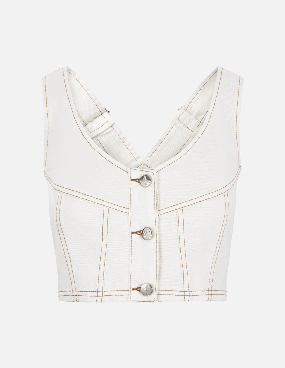 Women's White Washed Denim Vest