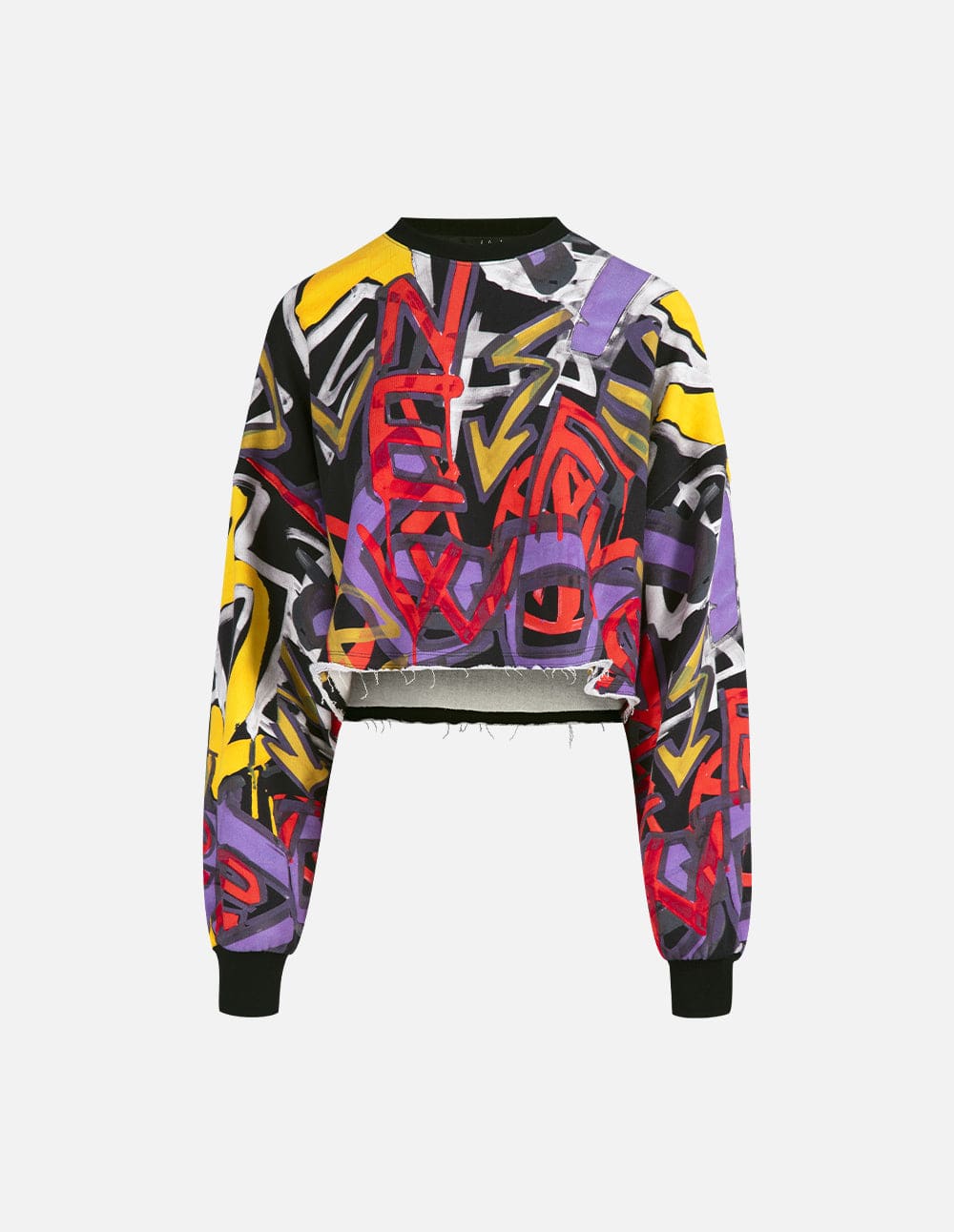 Runway Style Women's Graffiti Print Short Sweater