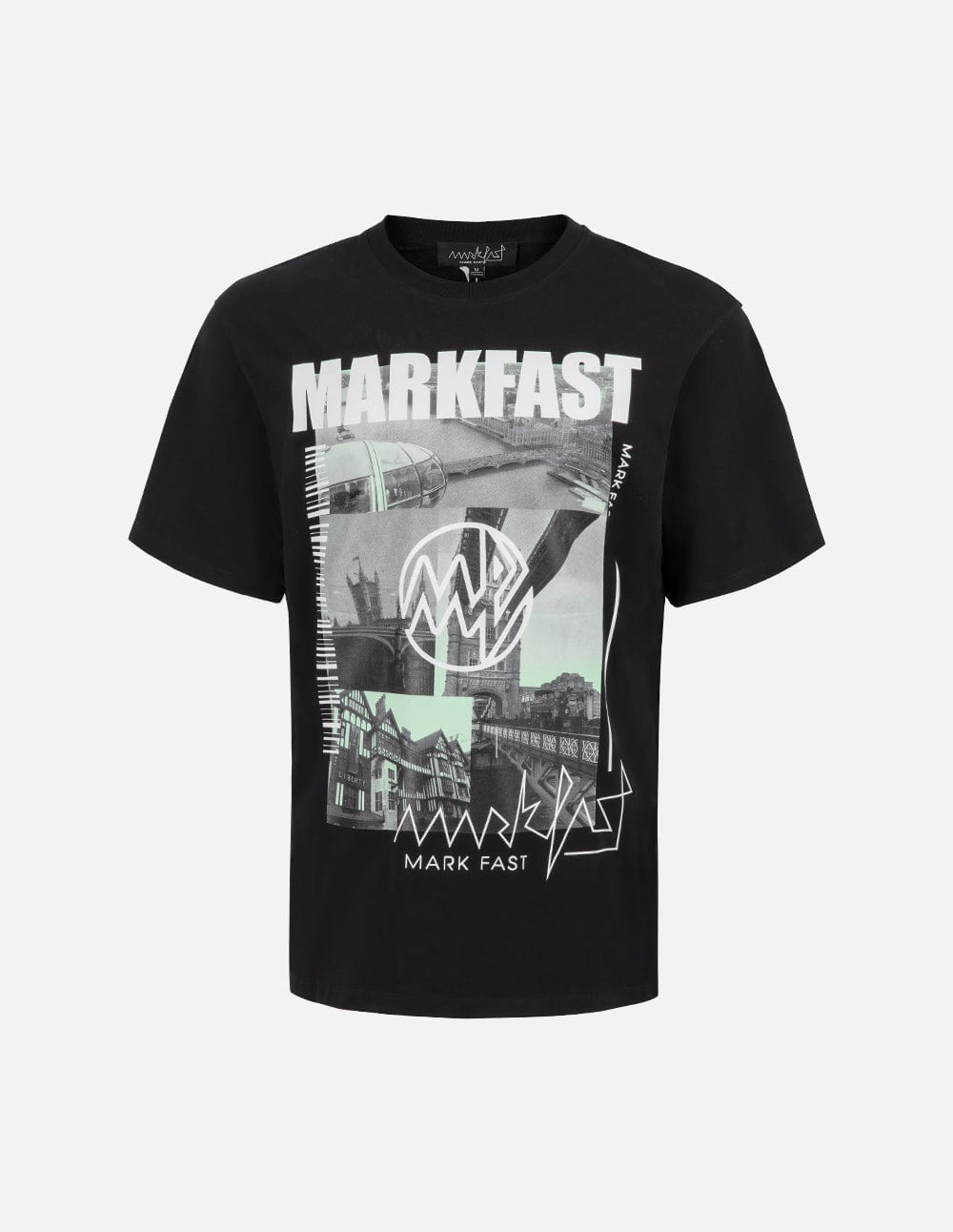 Men's Black Cotton Printed Loose T-Shirt