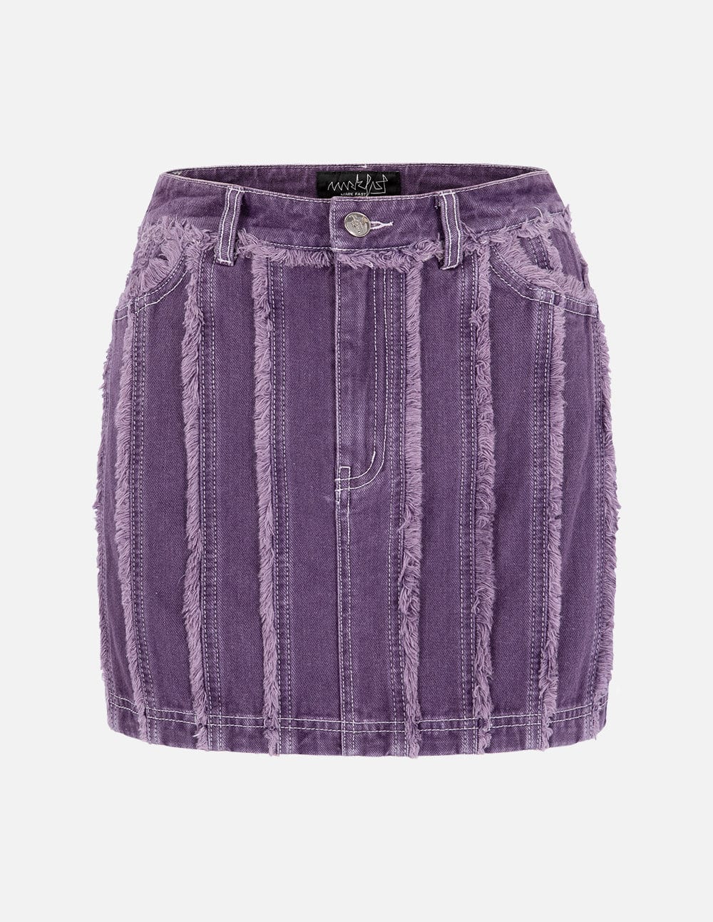Ladies Purple Denim Short Skirt