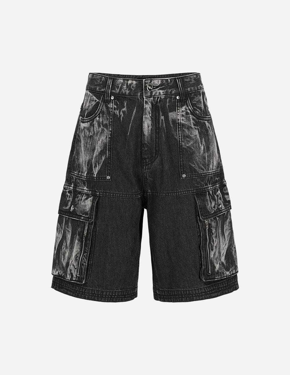 Men's Tie-Bleached Washed Shorts