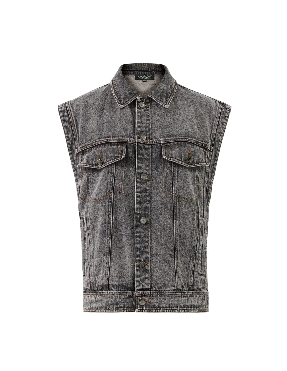 Couples Snowflake Wash Black Denim Vest