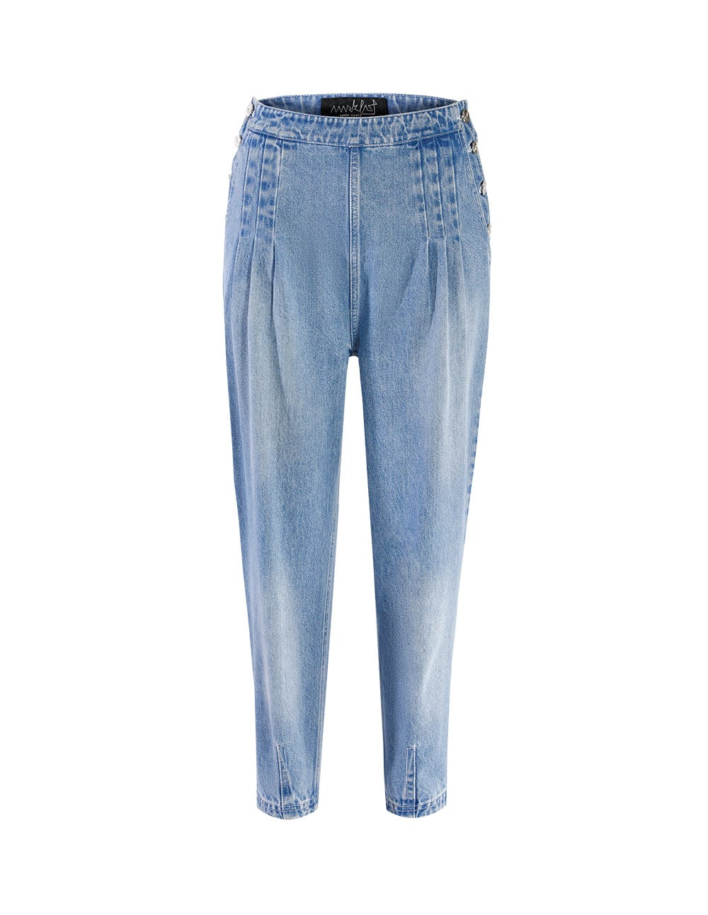 Side Buttonscotton Washed Denim