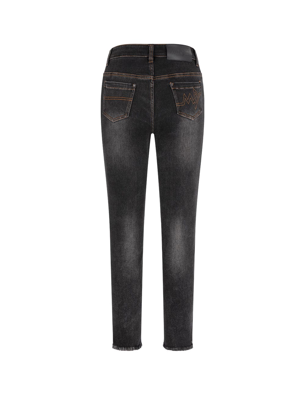 Womens Black Slit Washed Jeans