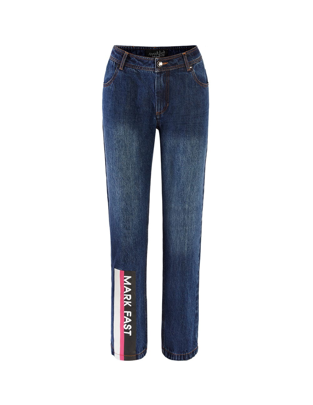 Women Straight Fit Embroidered Washed Denim Jeans