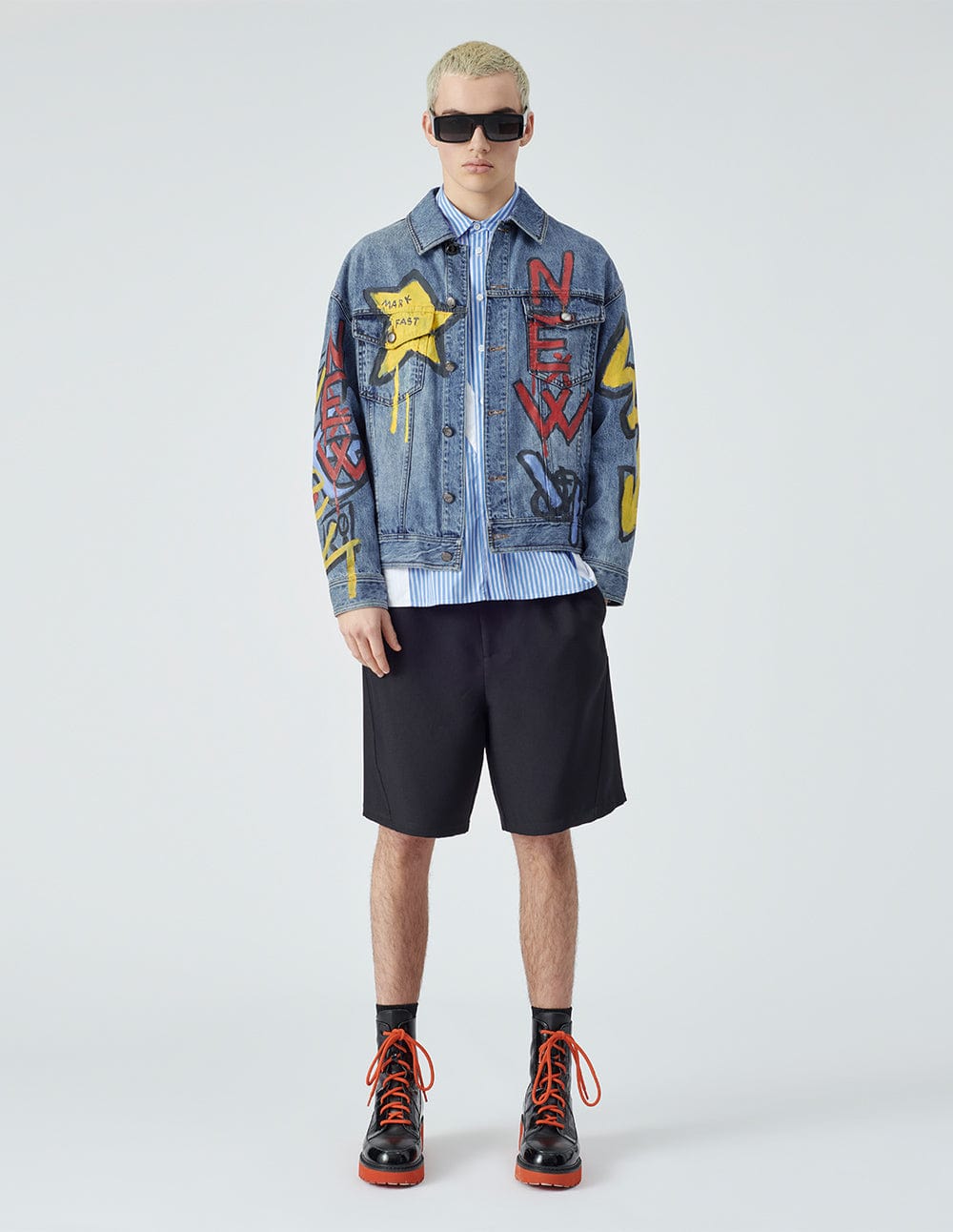 Unisex graffiti print denim jacket – MARK FAST