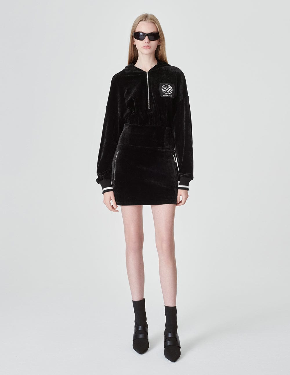 Womens Black Velvet Wrap Hip Dress