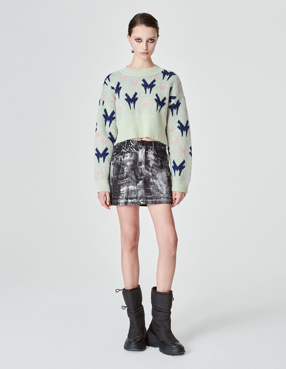 Women's Seahorse Wool Logo Jacquard Sweater