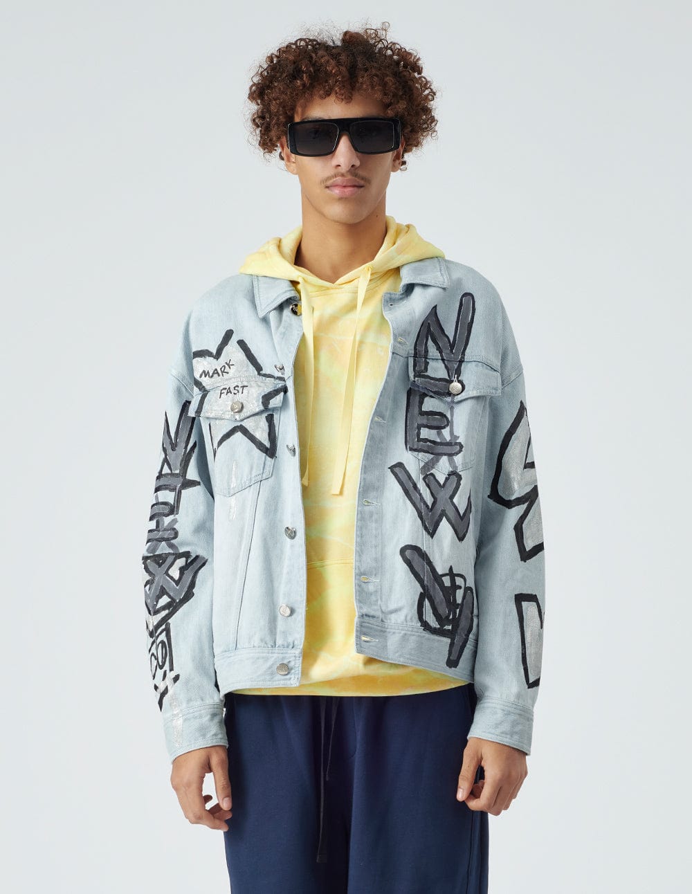 Unisex graffiti print denim jacket – MARK FAST