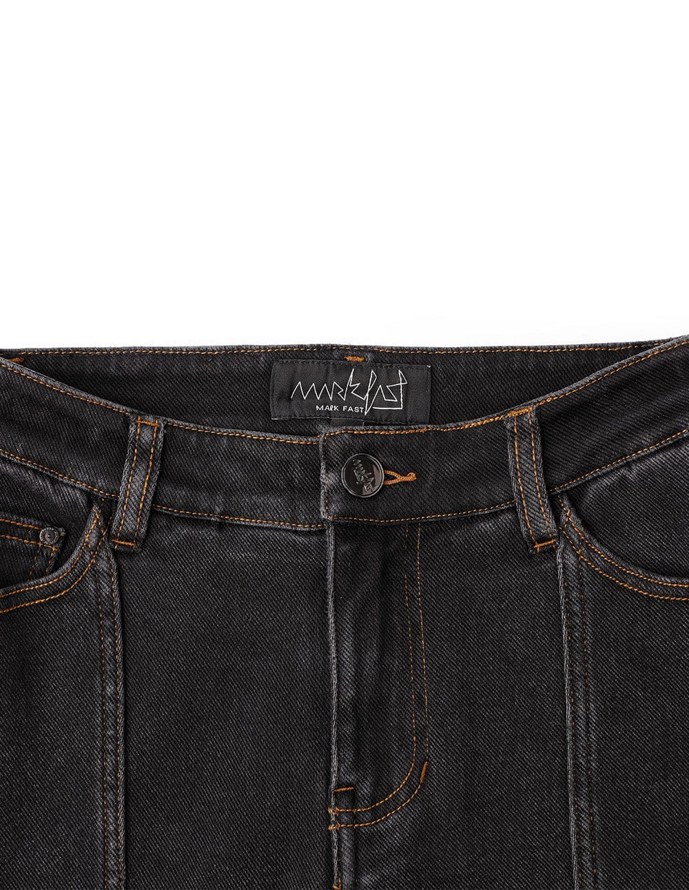 Womens Black Slit Washed Jeans